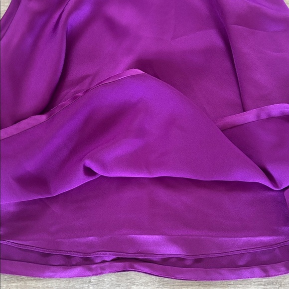 Milly Elma Long Sleeve Satin Purple Dress Mini Size 2 - Picture 9 of 11